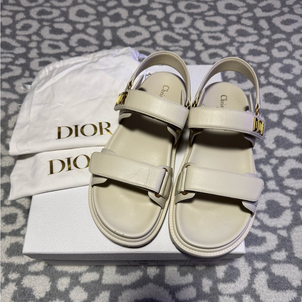 Christian Dior Dioract Sandals with Gold Details